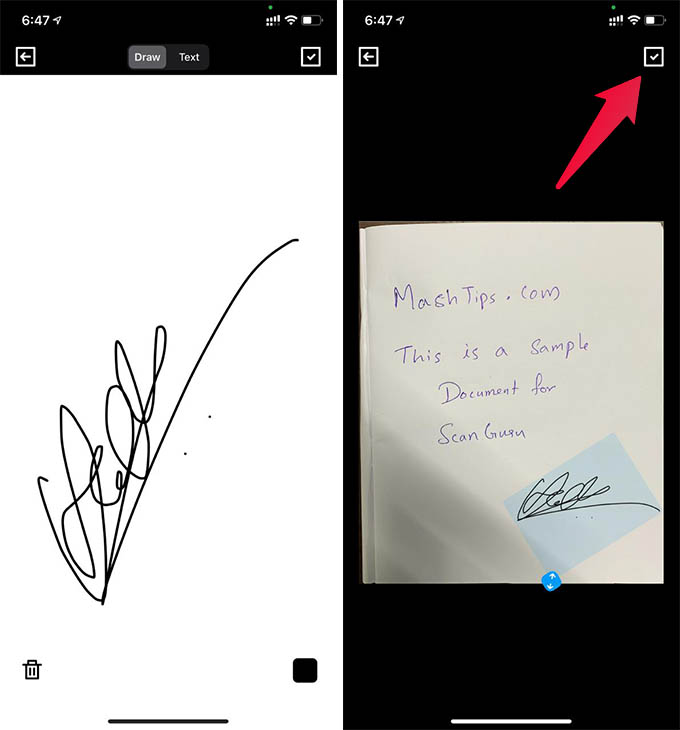 Sign Documents on iPhone Using ScanGuru