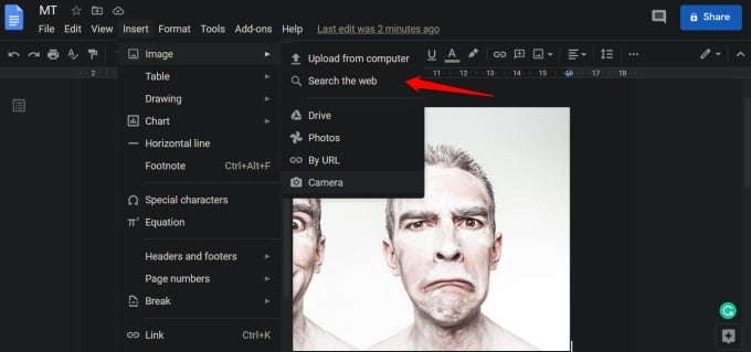 insert images in google docs