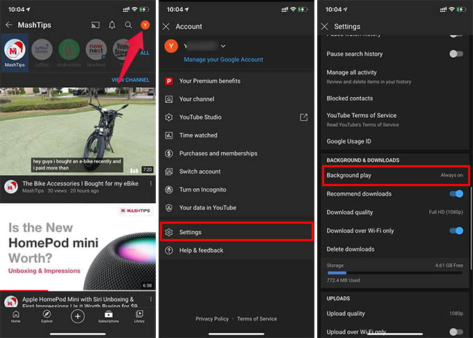 How to Disable YouTube Premium Background Play on iPhone and Android -  MashTips
