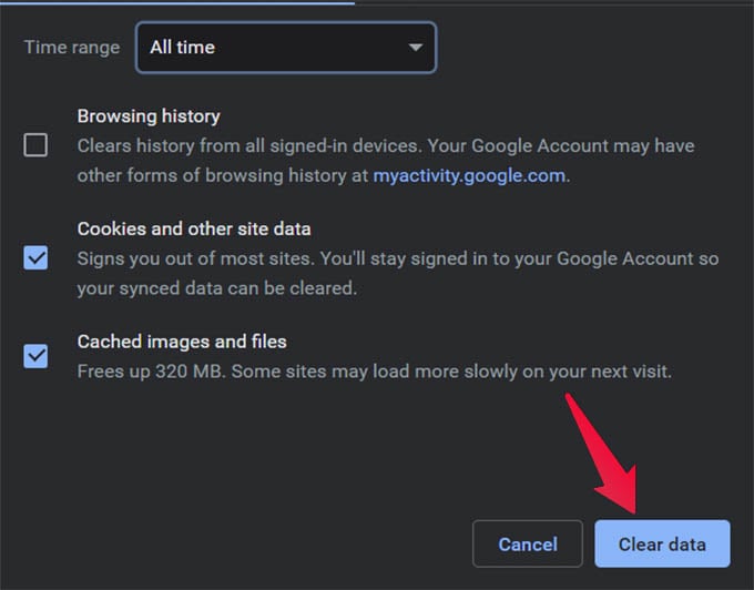 Clear Google Chrome Cookie Cache and Browser Data