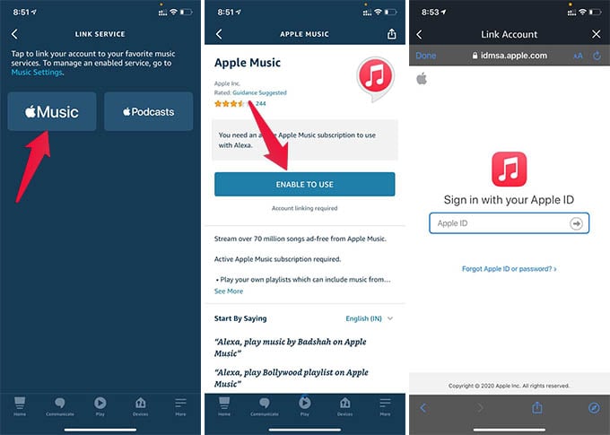 Enable Apple Music on Amazon Alexa