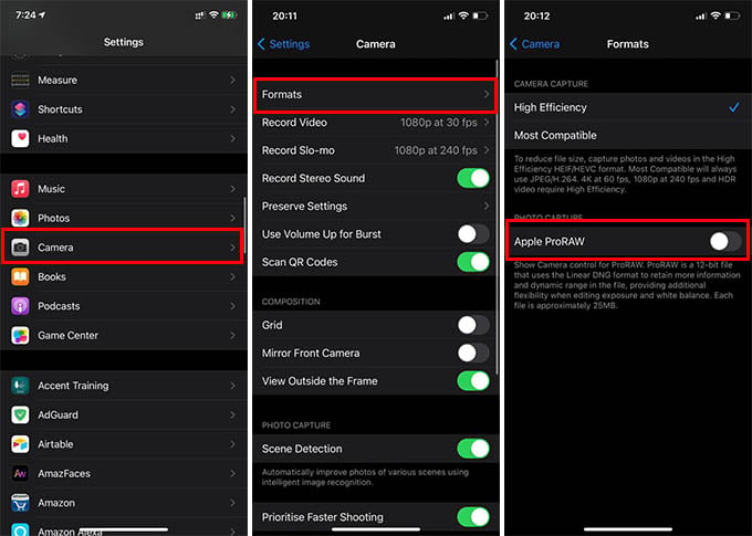 Enable Apple ProRAW on iPhone to Shoot RAW Photos