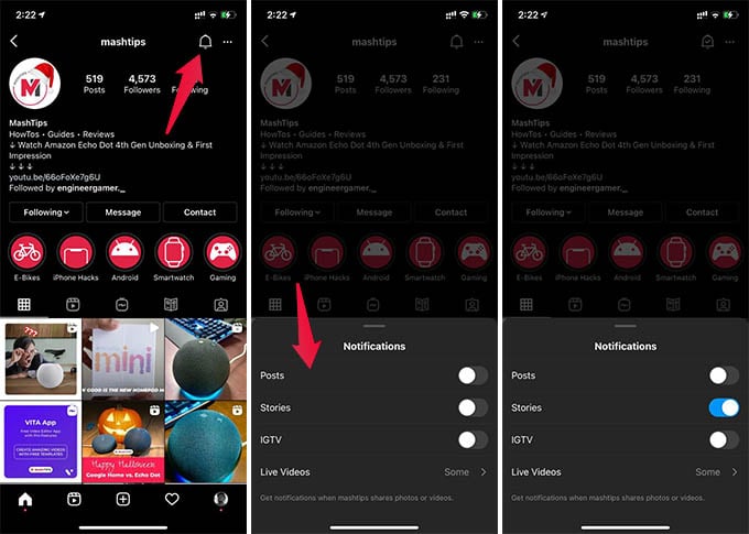 How To Turn On Notifications For Someones Posts And Stories On