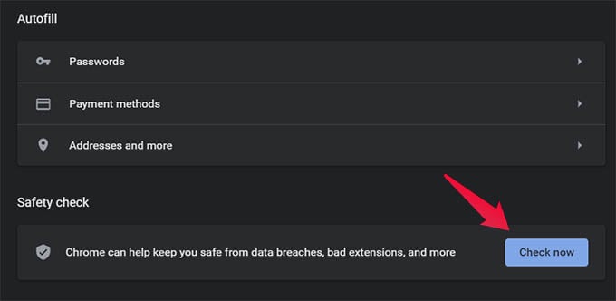 Google Chrome Safety Check to Remove Harmful Extensions