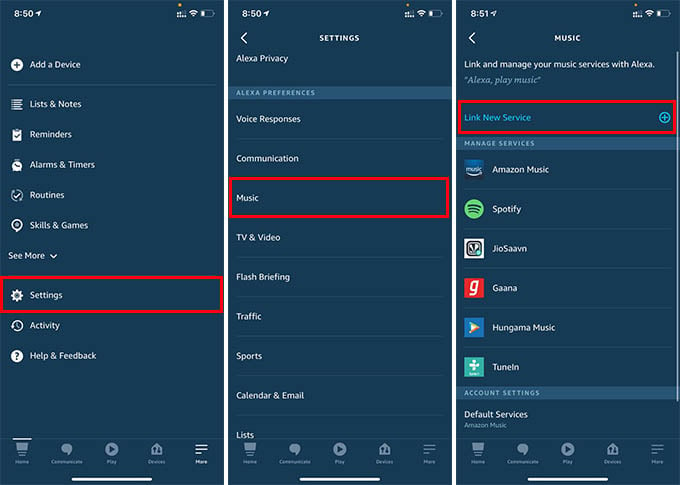 Link New Music Service to Amazon Alexa