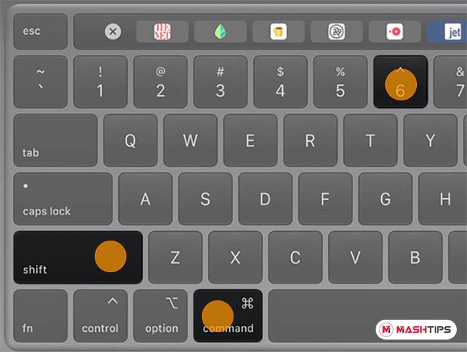 mac shutdown shortcut touch bar