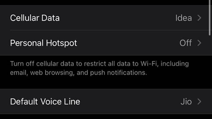 Set eSIM as Default SIM card on iPhone