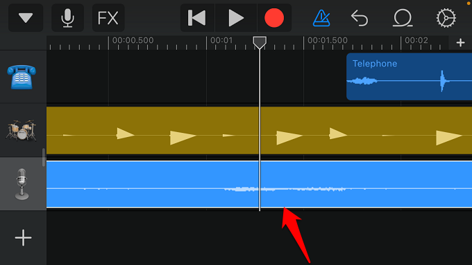 placing voice memo below instrument file