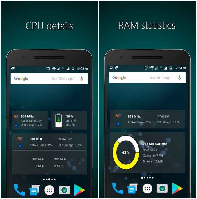 CPU, RAM and Battery Widgets