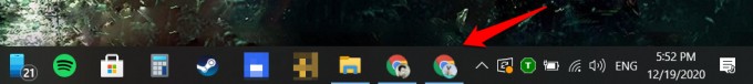 google chrome profile icons taskbar