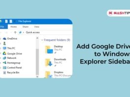 Add Google Drive to Windows Explorer Sidebar
