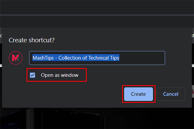 Create Website Shortcut App in Chrome on Windows