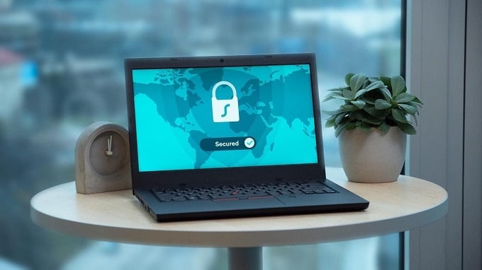 VPN Secured Connection on Laptop