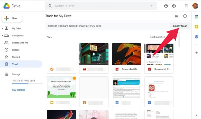 Empty Google Drive Trash