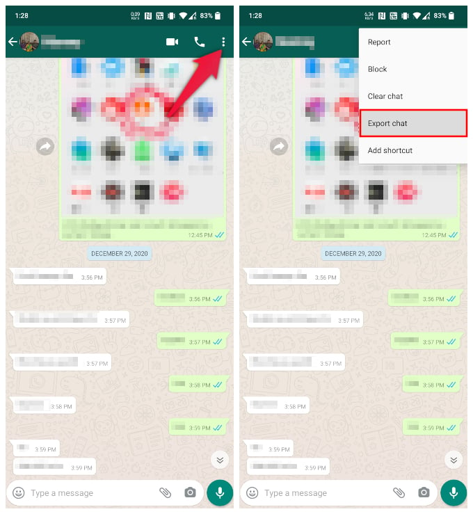 How to export WhatsApp chat