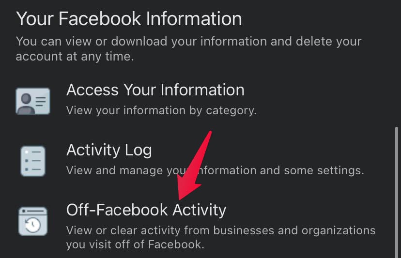 Open Off Facebook Activity