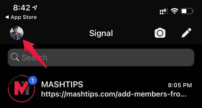 Open Signal App Settings on iPhone