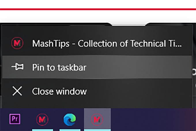 How to Pin Your Favorite Website to Taskbar in Windows 10 | MashTips