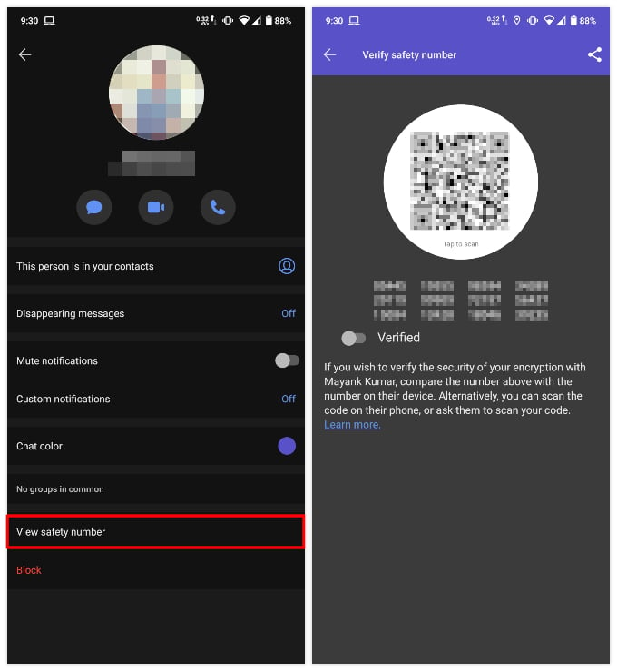 Verify Signal contact