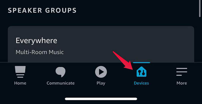 Alexa Devices Tab