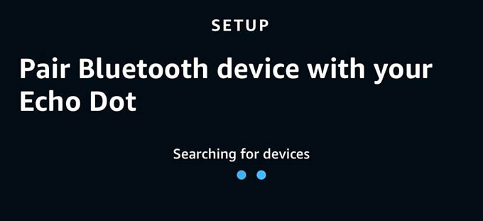 Bluetooth Pairing Screen Alexa