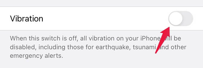 Disable Vibrations on iPhone