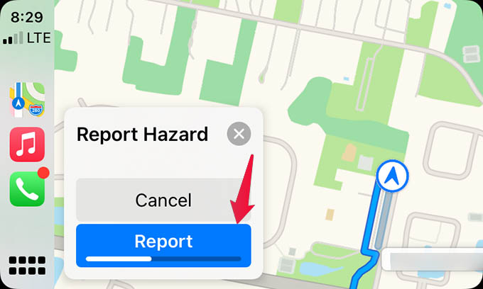 Report Hazard in Apple Maps