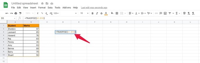 How to Convert Rows to Columns in Google Sheets - 96