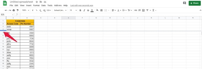 Google Sheets Unfreeze Rows