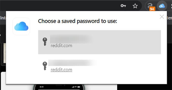 Use iCloud Keychain Saved Passwords in Windows 10 Chrome