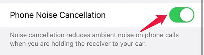 iPhone Noise Cancelling for Audio Calls Control