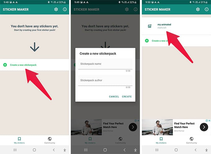 Create New Custom Animated Sticker Pack on Android
