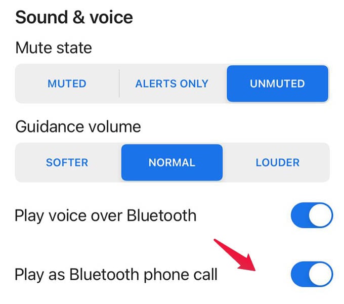 Google Maps Voice Guidance Play as Phone Call in Car Stereo