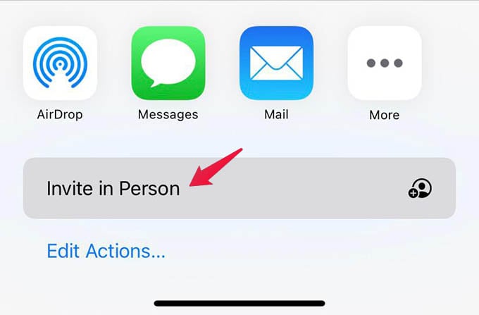 Invite In Person to Family Sharing on iPhone