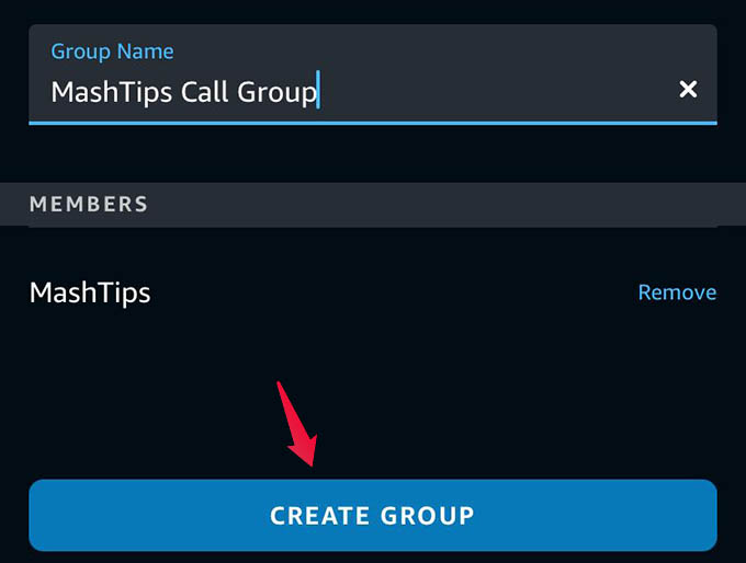 Provide Name and Create Group in Alexa