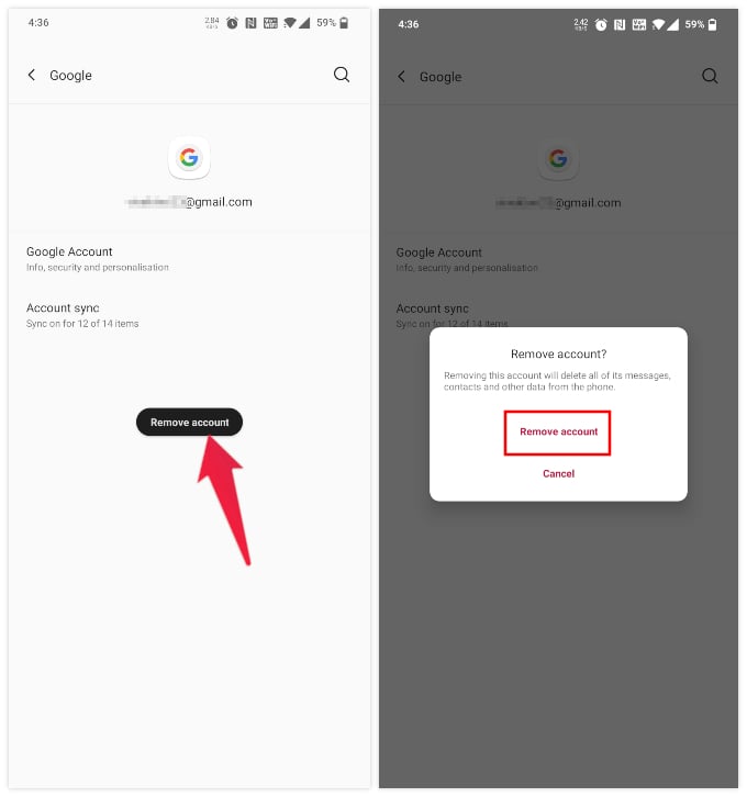 Remove Google Account from Android Phones