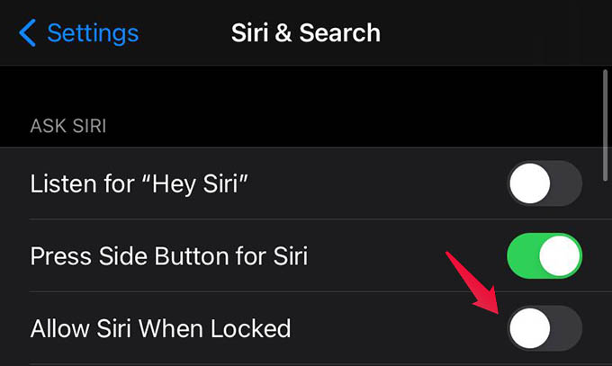 Turn Off Hey Siri from iPhone Lock Screen