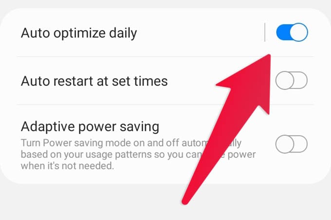 Turn off Auto Optimize in Samsung Galaxy Phone