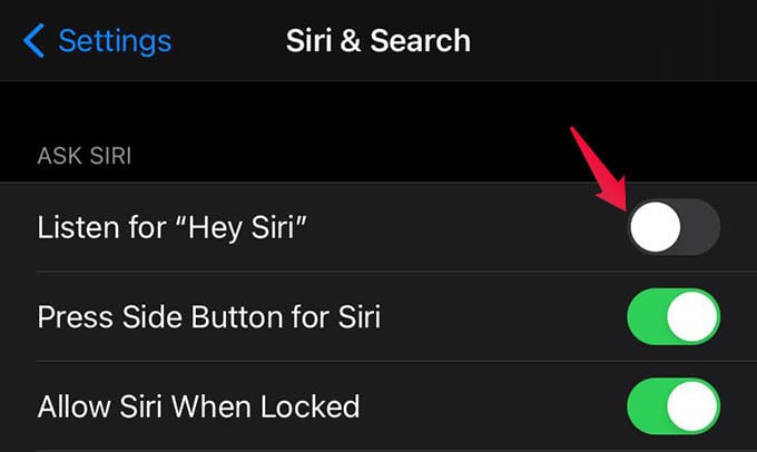 Turn off Hey Siri on iPhone or iPad