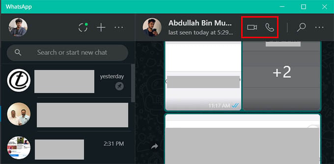 whatsapp web calling on pc