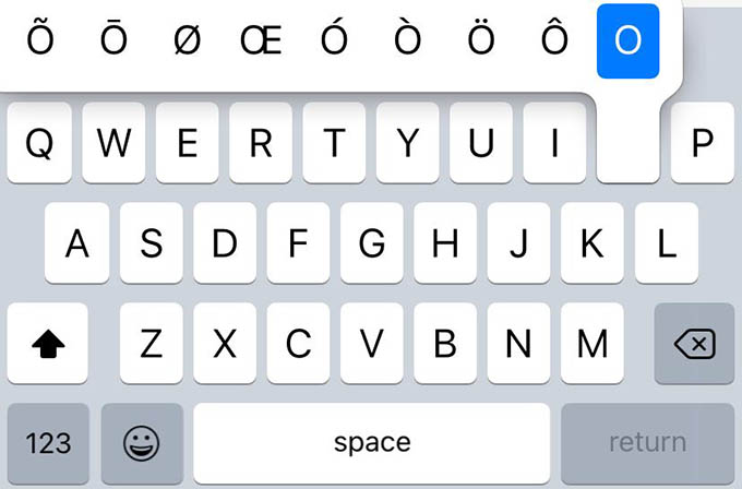 iPhone Keyboard Type Hidden Characters