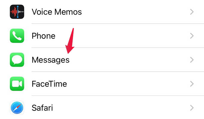 iPhone Messages Settings