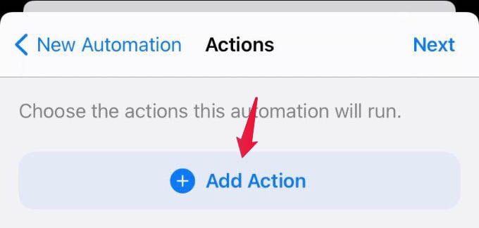 Add Action to Shortcut Automation