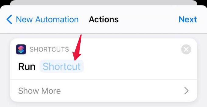 Add Shortcut to Run in iPhone Siri Automation