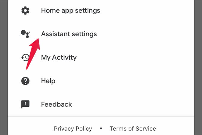 Assistant Settings in Google Home App