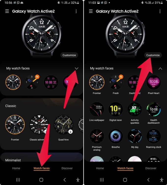 change face on samsung galaxy watch