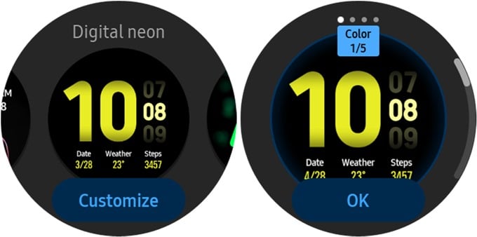 Change Galaxy Watch Face from Watch and Customize