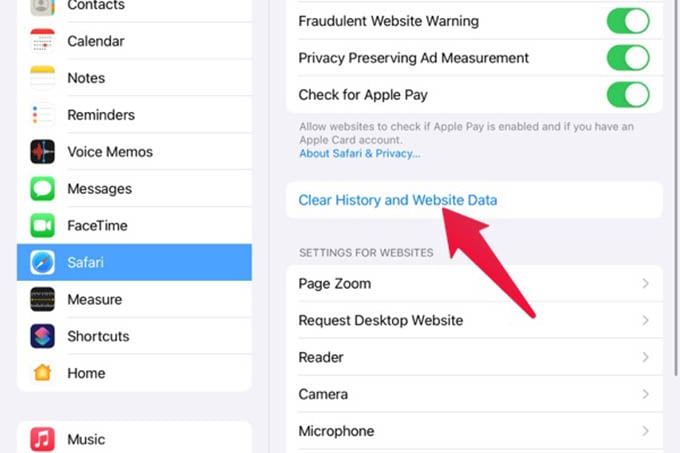 Clear Cache Cookie and Safari Data on iPad to Save Storage