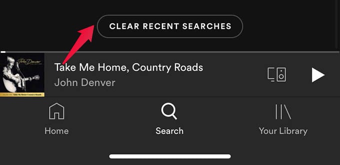 Clear Spotify Search History