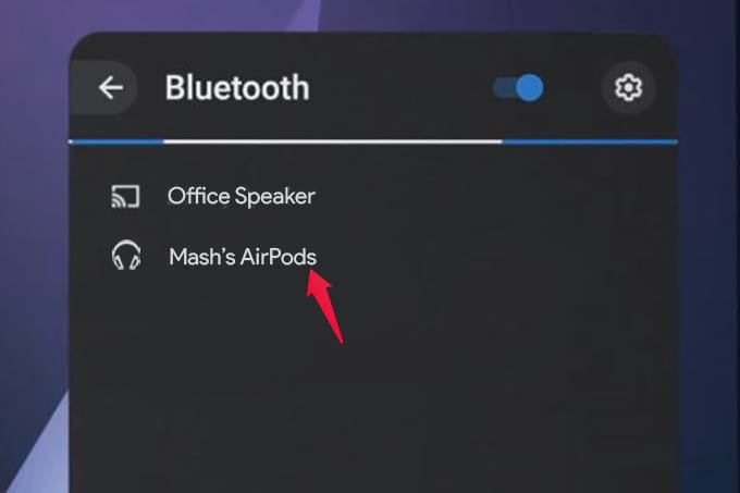 Connect AirPods to Chromebook from Bluetooth